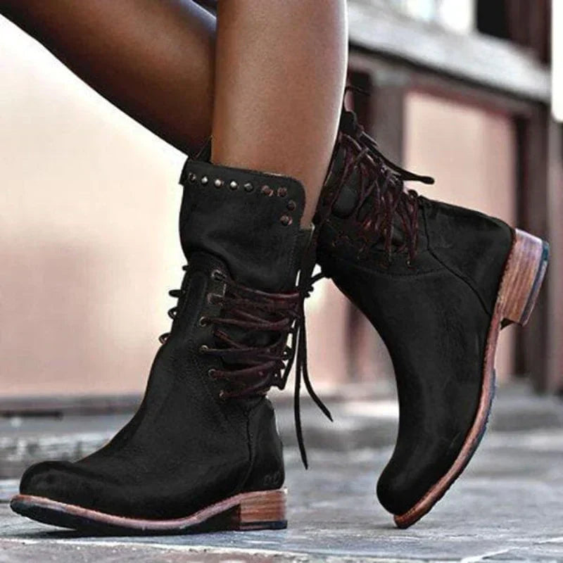 Amara | Botas de piel con cordones